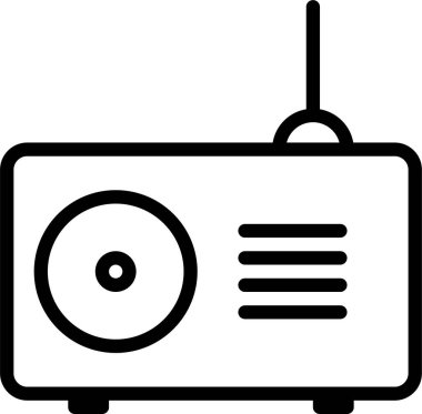 Radyo. Web simgesi basit illüstrasyon