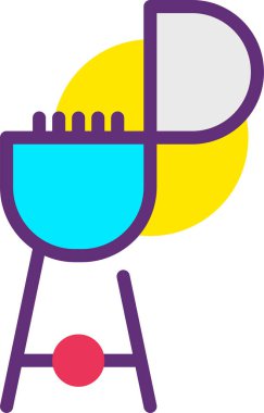 Barbekü. Web simgesi basit illüstrasyon