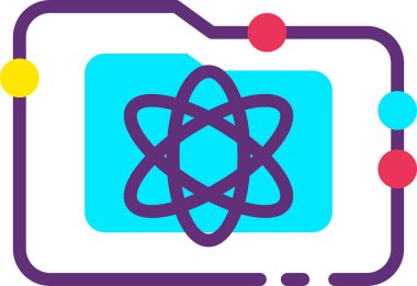 atom dizini simgesi, vektör illüstrasyonu beyaz arkaplanda izole edildi  