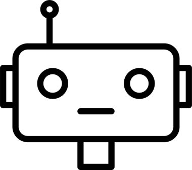 robot. Web simgesi basit illüstrasyon