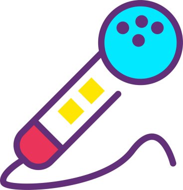 Mikrofon. Web simgesi basit illüstrasyon