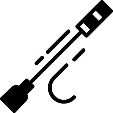 Balık tutmak. Web simgesi basit illüstrasyon