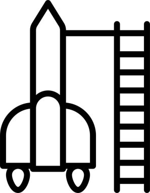 Roket. Web simgesi basit illüstrasyon