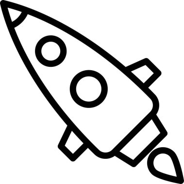 Roket. Web simgesi basit illüstrasyon