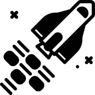 Roket. Web simgesi basit illüstrasyon