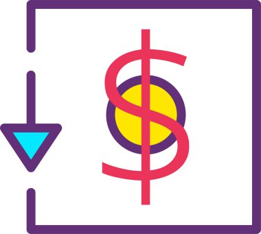 Dolar. Web simgesi basit illüstrasyon