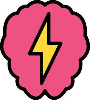 Beyin web simgesi, basit vektör illüstrasyonu  