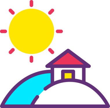 Güneş. Web simgesi basit illüstrasyon