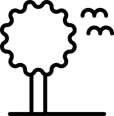 bir ağacın katı siyah ve beyaz vektör çizimi