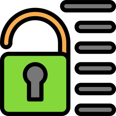 Kilit. Web simgesi basit illüstrasyon