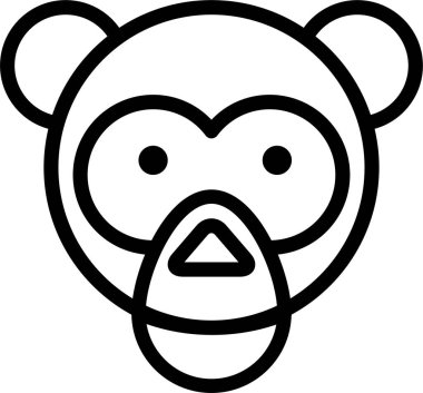 Maymun. Web simgesi basit illüstrasyon