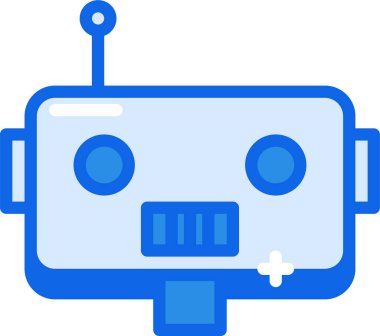 robot. Web simgesi basit illüstrasyon