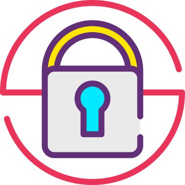 Kilit. Web simgesi basit illüstrasyon