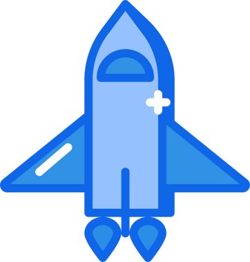 Roket. Web simgesi basit illüstrasyon