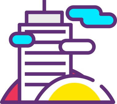 Bina. Web simgesi basit illüstrasyon