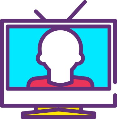 TV web simgesi, basit vektör illüstrasyonu