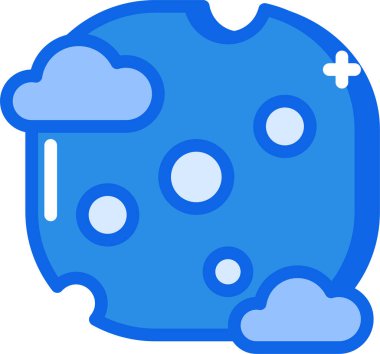 Gece gökyüzünde ayın vektör çizimi