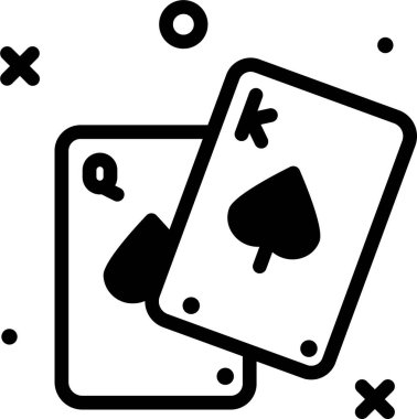 Poker web simgesi, beyaz arkaplanda izole edilmiş basit vektör illüstrasyonu