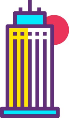 Bina. Web simgesi basit illüstrasyon