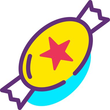 Şeker Web simgesi, basit vektör illüstrasyonu  