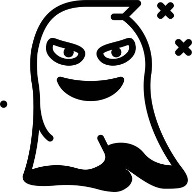 Hayalet simgesi, vektör illüstrasyonu beyaz arkaplanda izole edildi  