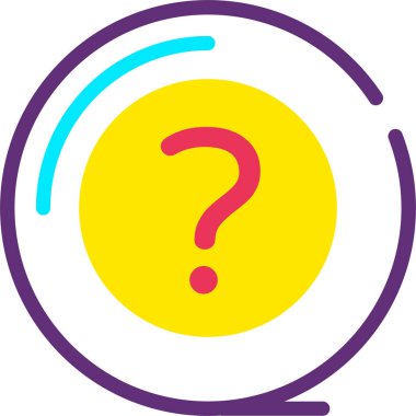 Soru işareti simgesi, basit vektör illüstrasyonu beyaz arkaplanda izole edildi