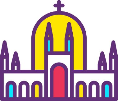 Kiliseye. Web simgesi basit illüstrasyon