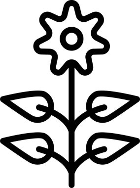 Çiçek. Web simgesi basit illüstrasyon