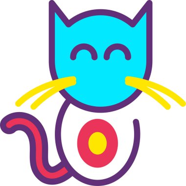 Kedi. Web simgesi basit illüstrasyon