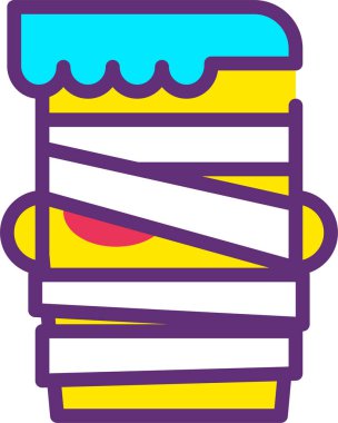  Frankenstein simgesi, vektör illüstrasyonu beyaz arkaplanda izole edildi