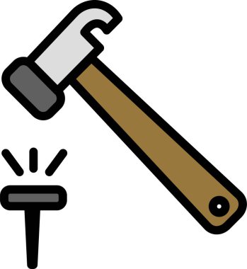 Çekiç. Web simgesi basit illüstrasyon