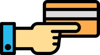 Kredi kartıyla. Basit resimleme