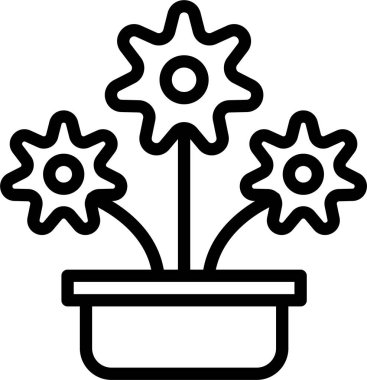 Çiçek. Web simgesi basit illüstrasyon