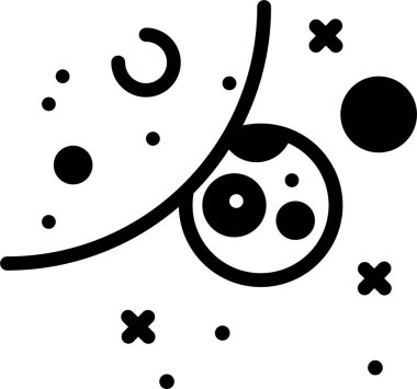 Gece gökyüzünde ayın vektör çizimi