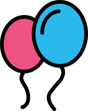 balonlar web simgesi, basit illüstrasyon