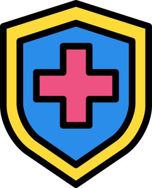 Koruma kalkanı web simgesi, basit vektör illüstrasyonu 