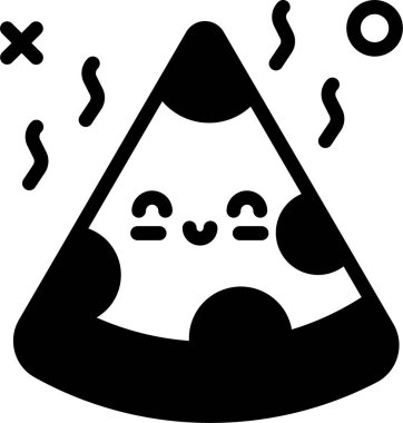 Pizza web simgesi, beyaz arkaplanda izole edilmiş basit vektör çizimi