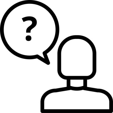 Soru işareti simgesi, basit vektör illüstrasyonu beyaz arkaplanda izole edildi