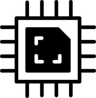 İşlemci. Web simgesi basit illüstrasyon