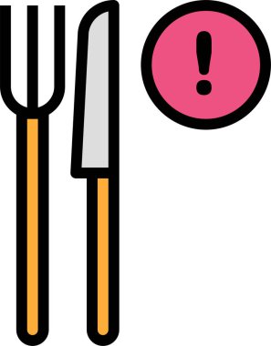 çatal ve bıçak düz vektör simgesi