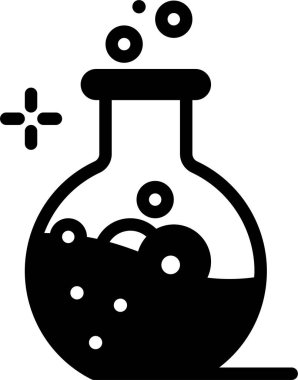 Biyoloji ve kimya simgesi, vektör illüstrasyonu beyaz arkaplanda izole edildi 