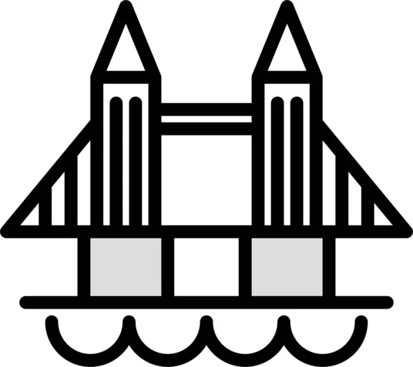 Ikona Mostu Web Prosty Wektor Ilustracji — Wektor stockowy