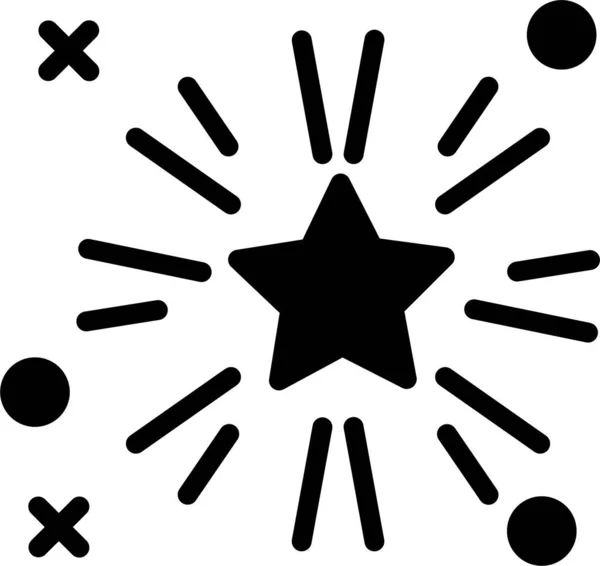 Икона Звёздного Знака Стиль Двухцветный Плоский Символ Черно Белые Цвета — стоковый вектор