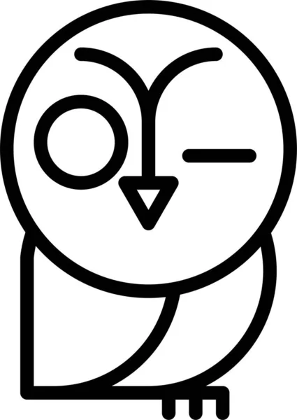 Hibou Icône Web Illustration Simple — Image vectorielle