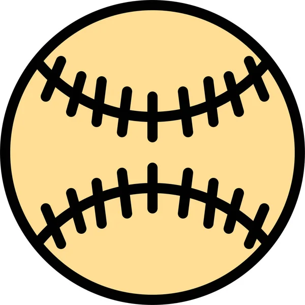 Ícone Bola Beisebol Ilustração Vetorial — Vetor de Stock
