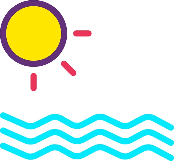 Soleil Icône Web Illustration Simple — Image vectorielle