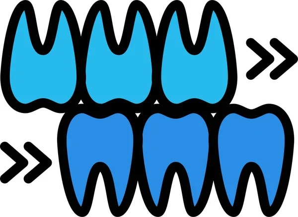 Diş Teli Ikonu Için Diş Vektörü Simgelerinin Karikatür Çizimi — Stok Vektör