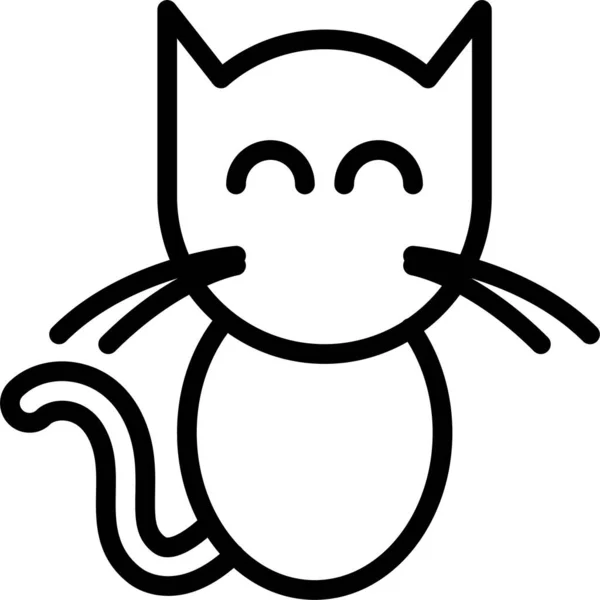 Кіт Веб Іконка Проста Ілюстрація — стоковий вектор