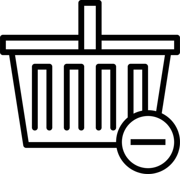 Shopping Basket Simple Design — Stock Vector