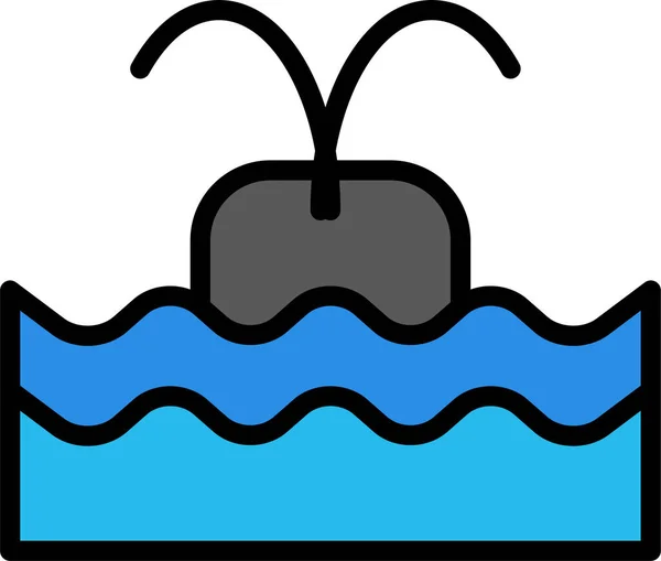 Icono Web Ballena Vector Verano Icono Ilustración — Archivo Imágenes Vectoriales